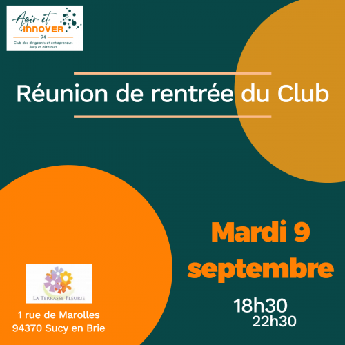 Réunion de rentrée du Club